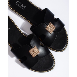 Ciabatte piatte nere da donna nero 1