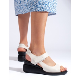 Comodi sandali bianchi con zeppa di Sergio Leone bianca 1