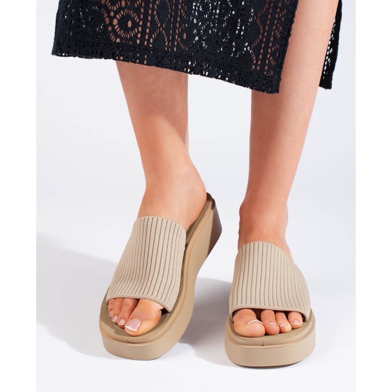 Sergio Leone Sandali con zeppa color crema da donna beige 1