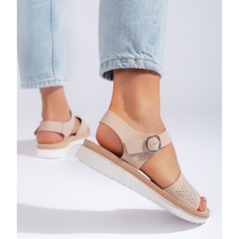 Sandali con plateau rosa chiaro di Sergio Leone 1