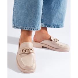 Infradito beige con plateau intero 1