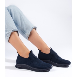 Scarpe sportive slip-on da donna di colore blu navy 1