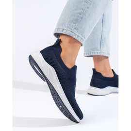 Scarpe sportive in tessuto blu navy 1