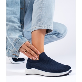Scarpe sportive in tessuto blu navy 2