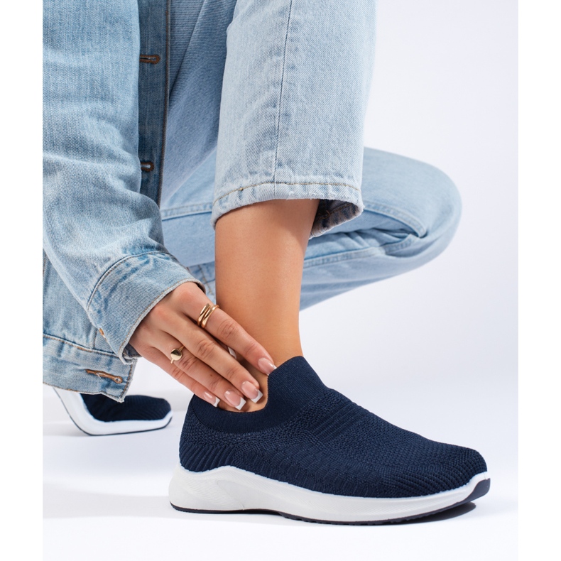 Scarpe sportive in tessuto blu navy 2