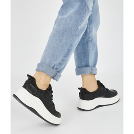 Sneakers nere da donna con suola spessa nero 1