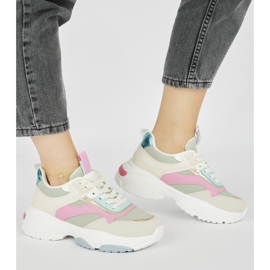 Scarpe sportive da donna con suola spessa verde 1