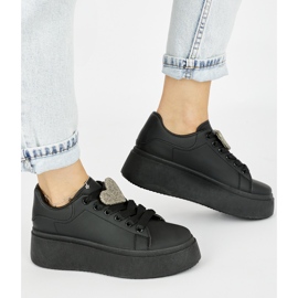 Sneakers nere con plateau da donna nero 2