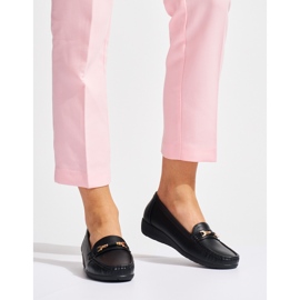 Mocassini da donna neri con decorazione nero 1