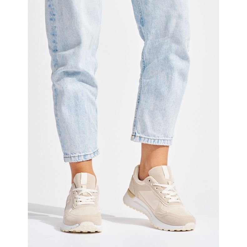 Scarpe sportive beige da donna 1