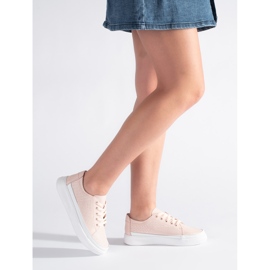 Sneakers in pelle rosa traforata di Sergio Leone 1