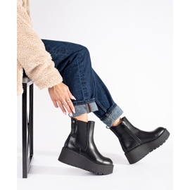 Seastar Stivaletti Chelsea da donna neri con zeppa nero 2