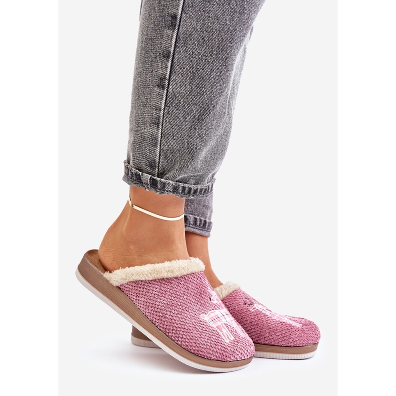 Ciabatte da Donna Con Renna e Pelliccia Inblu CT000034 Rosa 1
