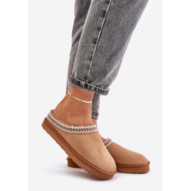 Comode Scarpe da Casa da Donna Pantofole Con Ricamo Inblu FX000021 Cammello beige 1