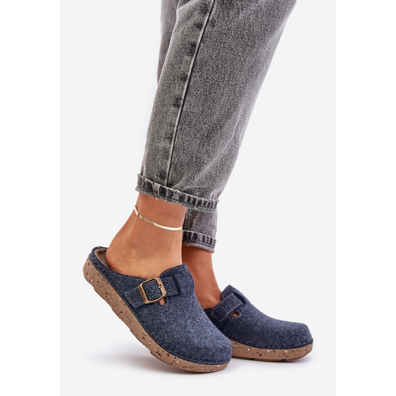 Comode Ciabatte da Donna Con Fibbia Inblu ED000019 Blu Navy 1