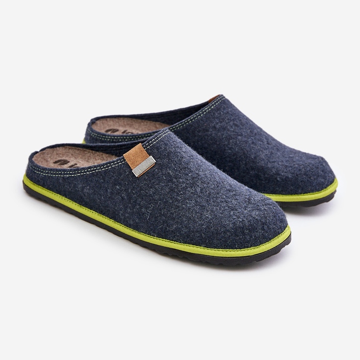 Pantofole da uomo, scarpe da casa Inblu SI000023, blu navy 1