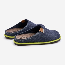 Pantofole da uomo, scarpe da casa Inblu SI000023, blu navy 2