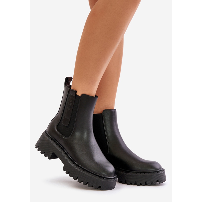 Stivali Chelsea da donna isolati in pelle Big Star OO274A386 Neri nero 1