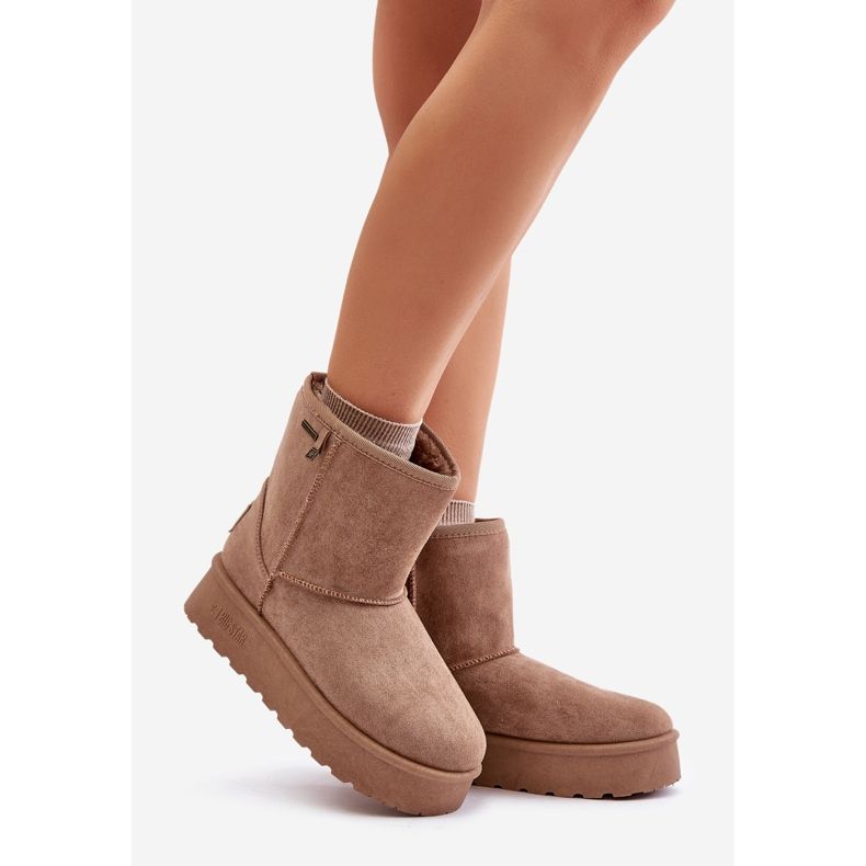 Stivali da neve con plateau alto da donna Big Star OO274A097 Beige 1