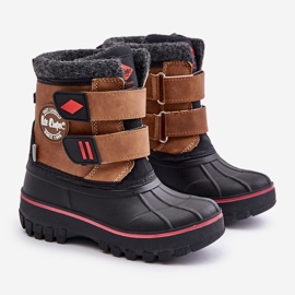 Stivali da neve con velcro per bambini Lee Cooper LCJ-24-44-2864K Cammello marrone 1
