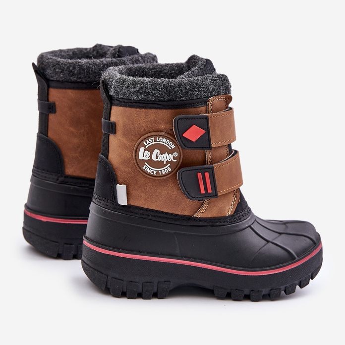 Stivali da neve con velcro per bambini Lee Cooper LCJ-24-44-2864K Cammello marrone 2