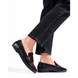 Stivaletti neri e bordeaux con pelliccia nero 1