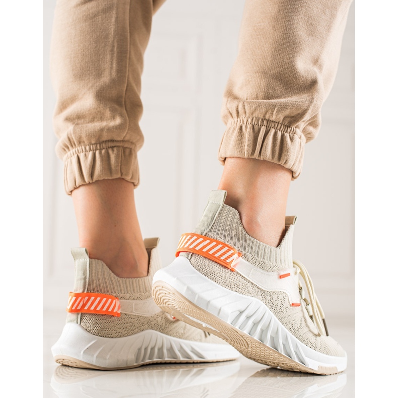 Weide Sneakers in tessuto alla moda beige 2