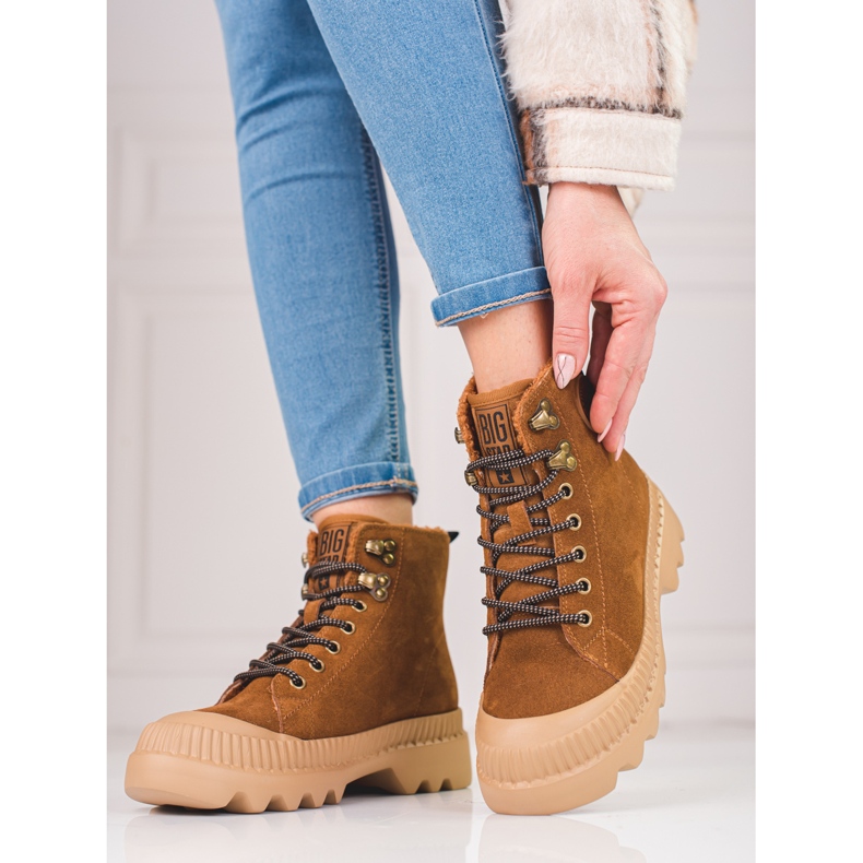 Scarpe da donna in vera pelle Big Star KK274520 marrone 2
