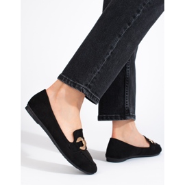 Comodi mocassini Shelovet in camoscio da donna nero 1