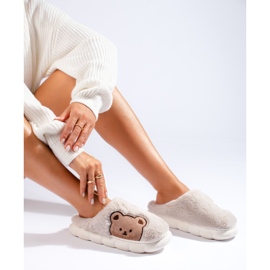 Pantofole da donna beige con orsacchiotto Shelovet 1