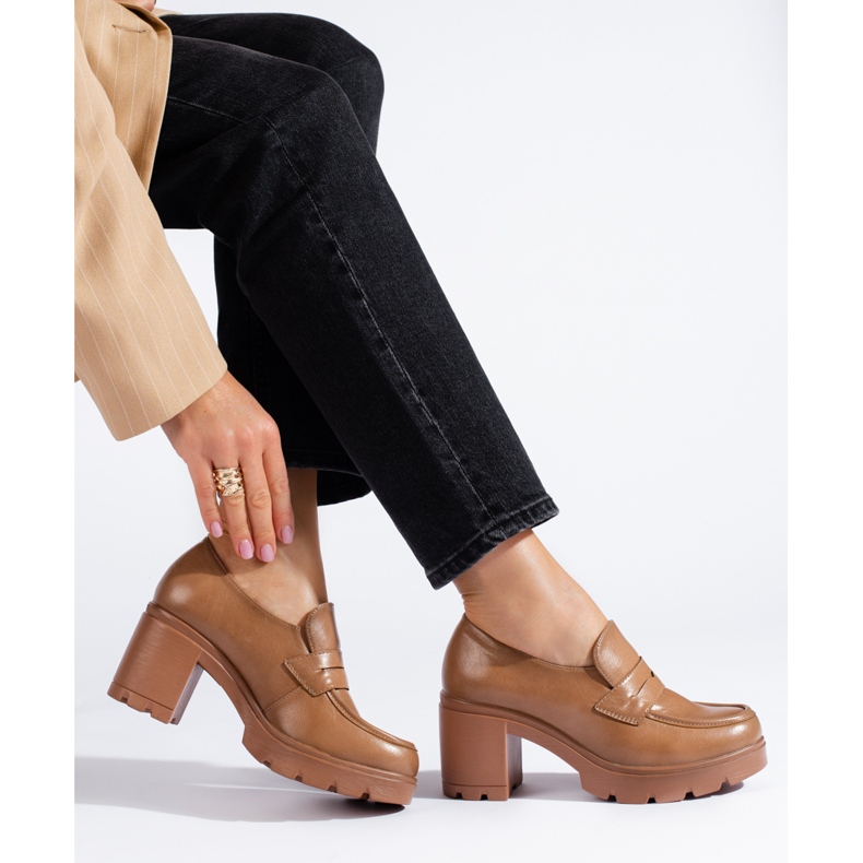 W. Potocki Scarpe marroni con tacco basso di Potocki marrone 1