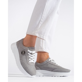 Scarpe sportive in pelle grigia grigio 1