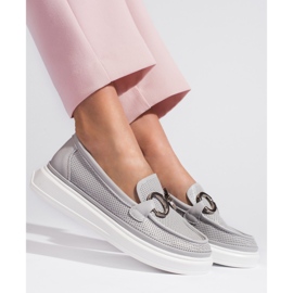 Goodin Mocassini da donna traforati grigi grigio 1