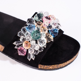 Ciabatte da donna in camoscio nero 2