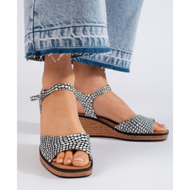 Comodi sandali con zeppa da donna di Sergio Leone bianca 2