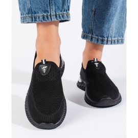 Sneakers da donna in tessuto nero 1