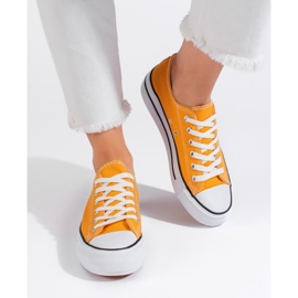 Classiche sneakers stringate da donna gialle giallo 1