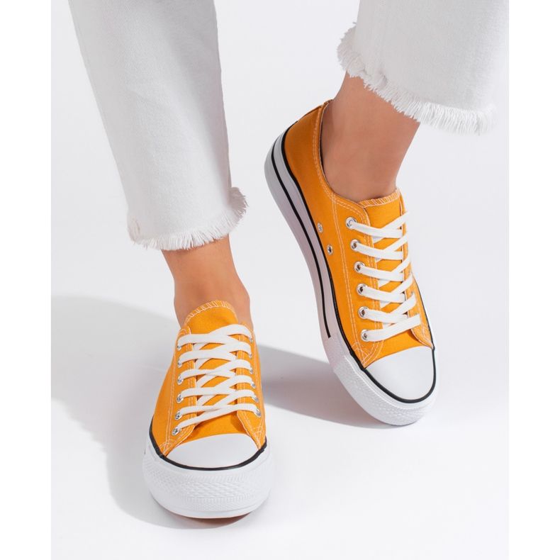 Classiche sneakers stringate da donna gialle giallo 1