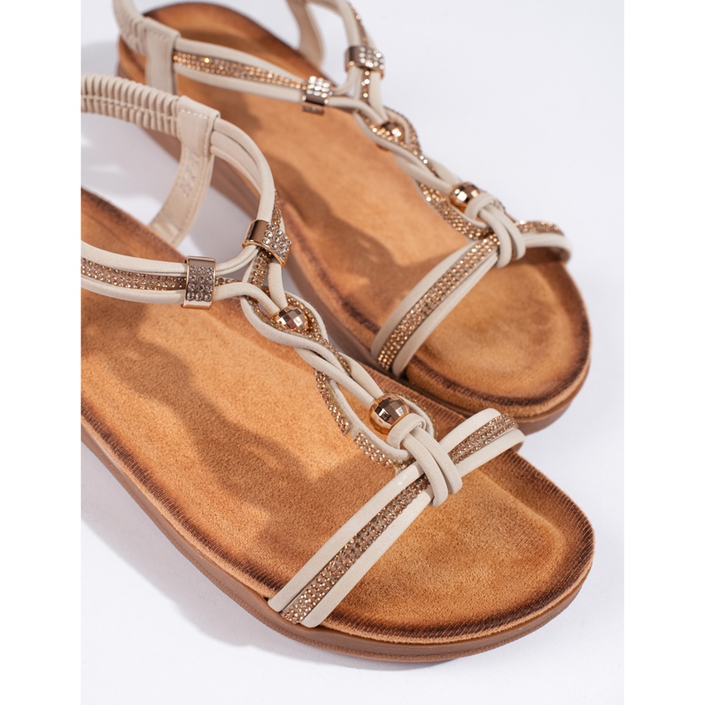 Sandali slip-on da donna beige 1