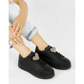 Sneakers nere con plateau da donna nero 1