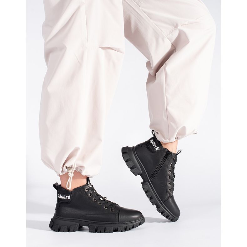 Stivaletti stringati da donna neri Sergio Leone nero 1