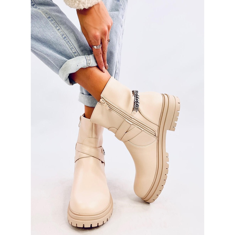 Stivali con catena Cindy Beige 1