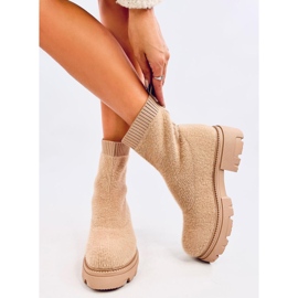Roanna Kaki stivali a calzino beige 1