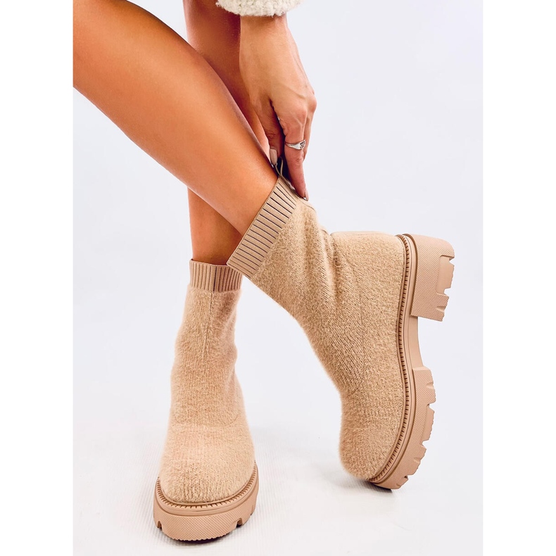 Roanna Kaki stivali a calzino beige 1