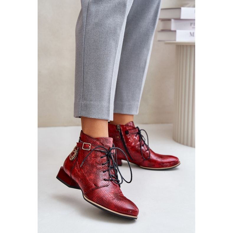 Stivaletti in pelle verniciata da donna Maciejka 5743A-08 Rosso 2