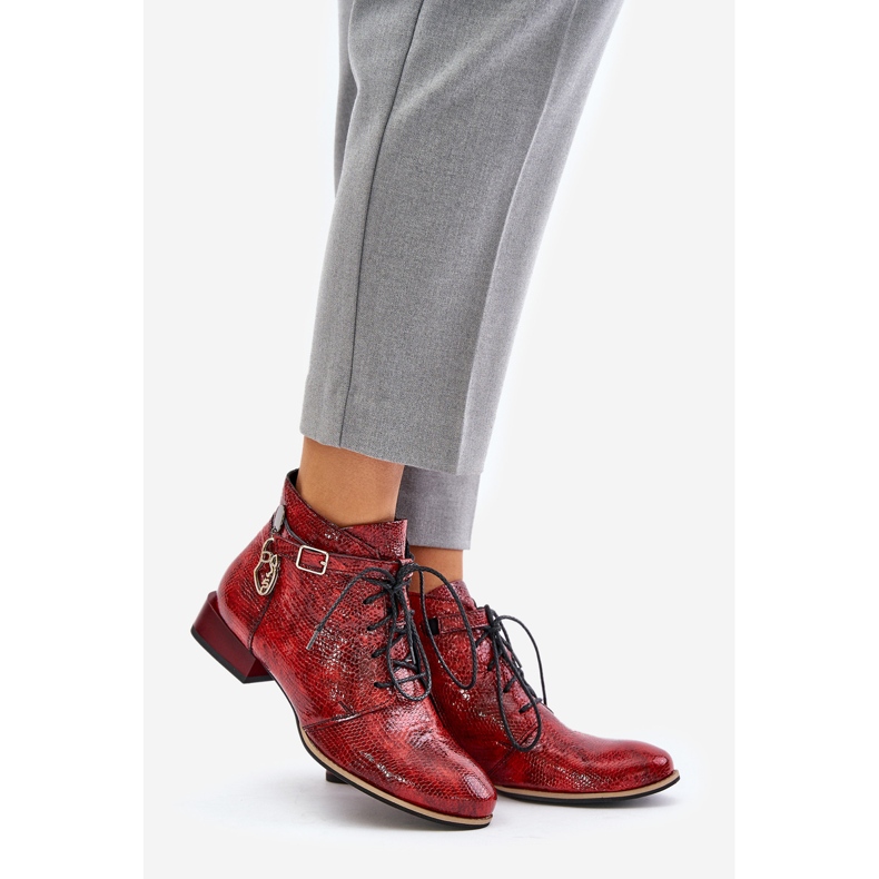 Stivaletti in pelle verniciata da donna Maciejka 5743A-08 Rosso 1