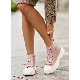 Scarpe da ginnastica isolate da donna sulla piattaforma Big Star OO274071 Rosa 2