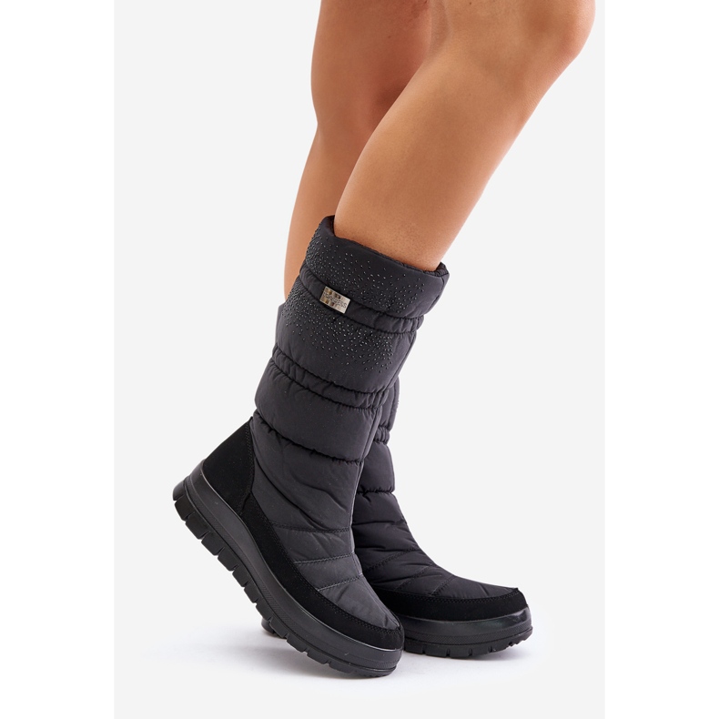 Stivali da neve da donna con decorazione Progress PROGJ-24-147 Neri nero 1