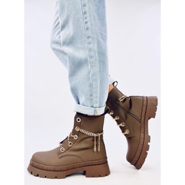 Stivali stringati di Lohan Khaki marrone 2
