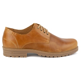 Polbut Scarpe trapper da uomo in pelle 2120 rosse arancia 1